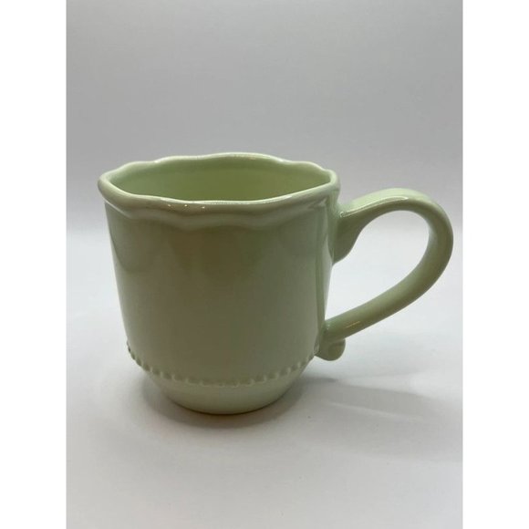 Green Beaded Pottery Barn Outlet Mugs Set of 2 - Picture 9 of 15